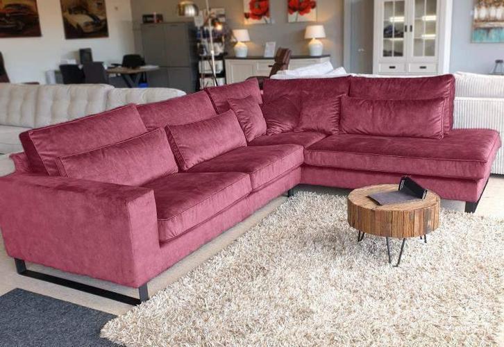 Hoekbank Naarden - hoekbanken - Roze, Huis en Inrichting, Banken | Sofa's en Chaises Longues, Nieuw, Stof