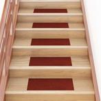 vidaXL Trapmatten Zelfklevend 15 stuks 60x25 cm Bordeaux, Doe-het-zelf en Verbouw, Ladders en Trappen, Verzenden, Nieuw