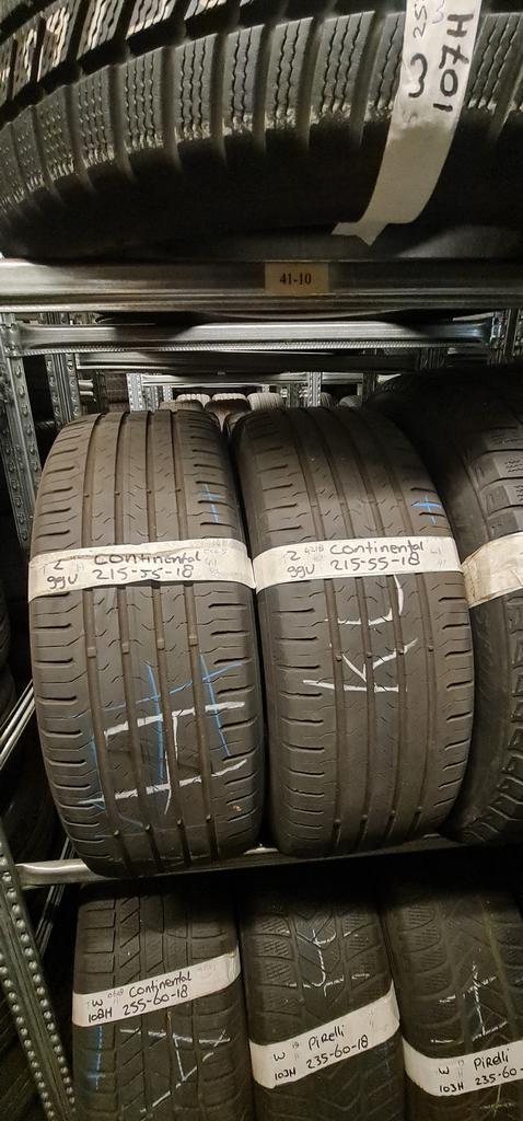 2x 215-55-18 Continental Zomer 4.1mm €30 Per Band 215 55 18, Auto-onderdelen, Banden en Velgen, 18 inch, Zomerbanden, 215 mm, Personenwagen