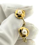 Gouden oorclips met cultivé parel | Vintage (oorstekers), Gebruikt, Overige kleuren, Ophalen of Verzenden, Met edelsteen