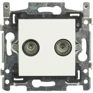 Coax wandcontactdoos - Hirschmann EDB 02V (FM/TV), Computers en Software, Pc- en Netwerkkabels, Nieuw, Verzenden