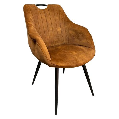 MX Sofa Eetkamerstoel Royce | Cognac | Velvet/velours stof, Huis en Inrichting, Stoelen, Nieuw, Ophalen