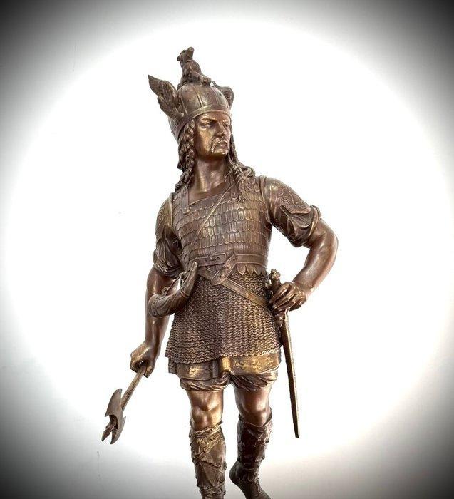 Groot - sculptuur, Vercingetorix - 57.5 cm - zinklegering, Antiek en Kunst, Antiek | Keramiek en Aardewerk