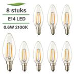 8x E14 LED lamp | Kaarslamp | 0.6 watt 2100K extra warm wit, Huis en Inrichting, Lampen | Losse lampen, Nieuw, Sfeervol, Led-lamp