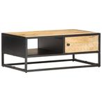 vidaXL Salontafel met bewerkte deur 90x55x36 cm ruw, Huis en Inrichting, Tafels | Salontafels, 50 tot 100 cm, Verzenden, Nieuw