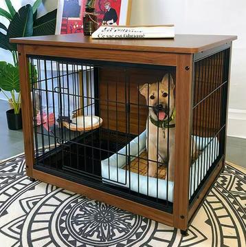 Houten Hondenkooi – Bijzettafel met Deuren en Lade beschikbaar voor biedingen