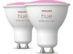 Philips Hue Slimme Lichtbron GU10 Spot Duopack - wit en, Huis en Inrichting, Lampen | Losse lampen, Verzenden, Nieuw
