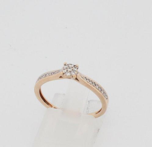 Zonder Minimumprijs - Ring - 9 kt. Geel goud Diamant, Sieraden, Tassen en Uiterlijk, Ringen
