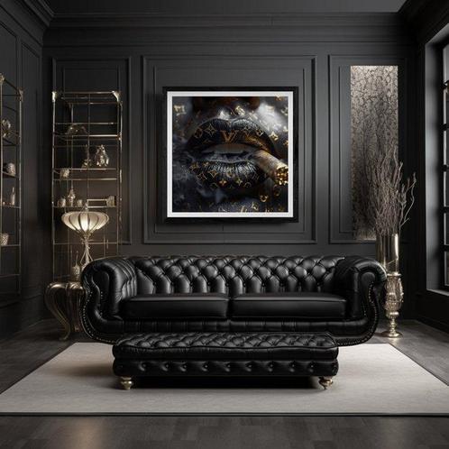 Artxlife - Vuitton Cigar Black Lips [XXL], Antiek en Kunst, Kunst | Schilderijen | Modern