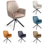 Eetkamerstoel William | Beige | Velvet/velours stof, Huis en Inrichting, Stoelen, Ophalen, Nieuw, Industrieel