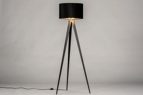 Rietveld Vloerlampen - Zwart, Goud - Stof, Metaal, Huis en Inrichting, Lampen | Vloerlampen, Verzenden
