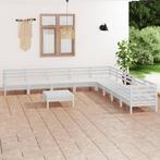 vidaXL 10-delige Loungeset massief grenenhout wit, Tuin en Terras, Tuinsets en Loungesets, Verzenden, Nieuw, Loungeset