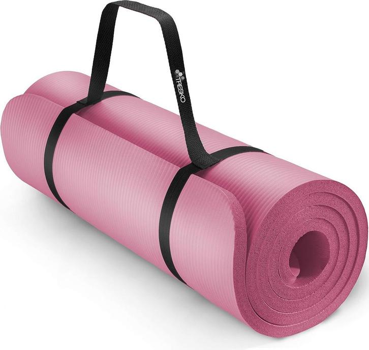 Yogamat - Fitness mat - Sportmat - Yoga mat extra dik - Roze, Sport en Fitness, Yoga en Pilates, Zo goed als nieuw, Verzenden