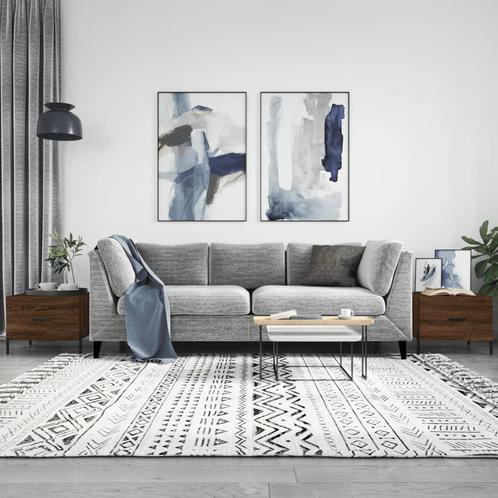 vidaXL Salontafels 2 st 50x50x40 cm bewerkt hout bruin, Huis en Inrichting, Tafels | Salontafels, 50 tot 100 cm, Nieuw, Overige houtsoorten