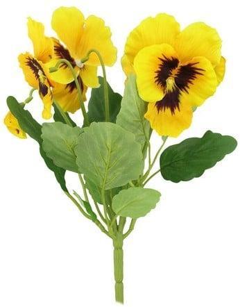 Viooltje Pansy Kunst Geel Pick 30 cm, Huis en Inrichting, Woonaccessoires | Kunstplanten en Kunstbloemen, Nieuw, Ophalen of Verzenden
