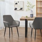 Eetkamerstoel Hollola set van 6 donkergrijs [en.casa], Verzenden, Nieuw