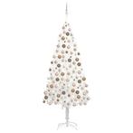 vidaXL Kunstkerstboom met verlichting en kerstballen 210 cm, Verzenden, Nieuw