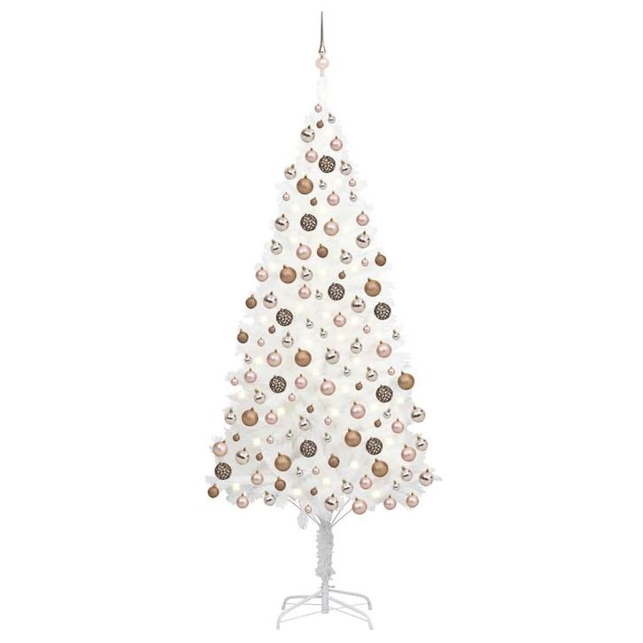 vidaXL Kunstkerstboom met verlichting en kerstballen 210 cm, Diversen, Kerst, Nieuw, Verzenden