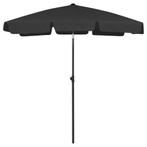 vidaXL Strandparasol 180x120 cm zwart, Verzenden, Nieuw, 1 tot 2 meter, Strandparasol