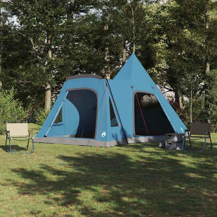 vidaXL Teepee Tent met dak met opslag Blauw 545 x 450 x 295, Caravans en Kamperen, Tenten, Nieuw, Verzenden