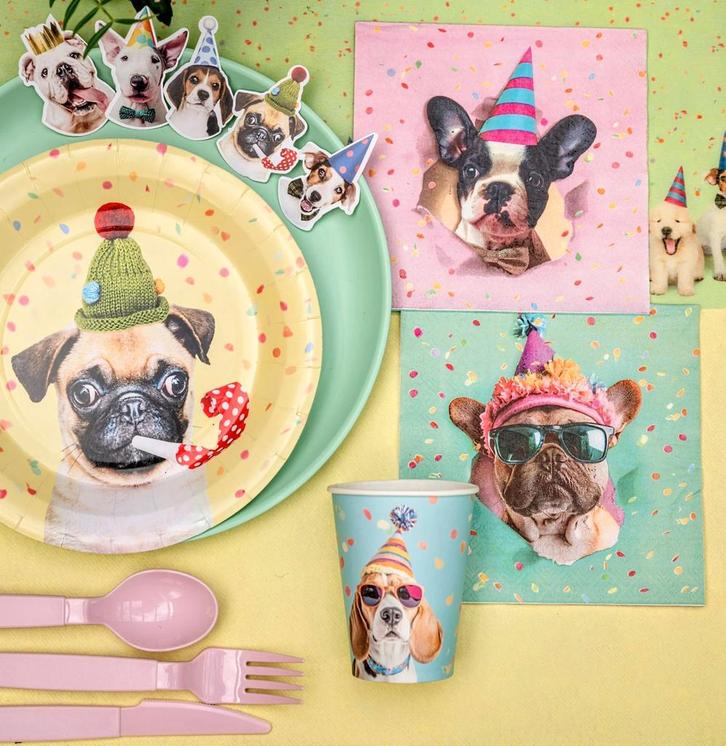 Party pakket Dogs multicoloured 29-delig, Dieren en Toebehoren, Honden-accessoires, Nieuw, Verzenden