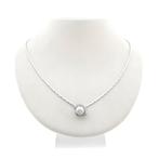 Witgouden collier met Tahiti parel en diamant; 0,35 ct. |..., Gebruikt, Overige kleuren, Ophalen of Verzenden, Met edelsteen