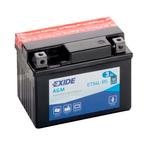 Exide Bike AGM 12V 3Ah - Loodzuur - AGM - ETX4L-BS, Nieuw