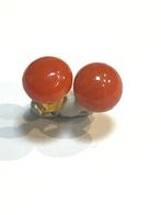 Zonder Minimumprijs - Oorbellen - 18 karaat Geel goud Koraal, Sieraden, Tassen en Uiterlijk, Oorbellen, Nieuw