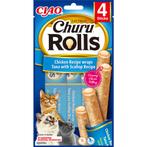 12x Ciao Kattensnack Churu Rolls Tonijn - Sint Jacobsschelp, Verzenden