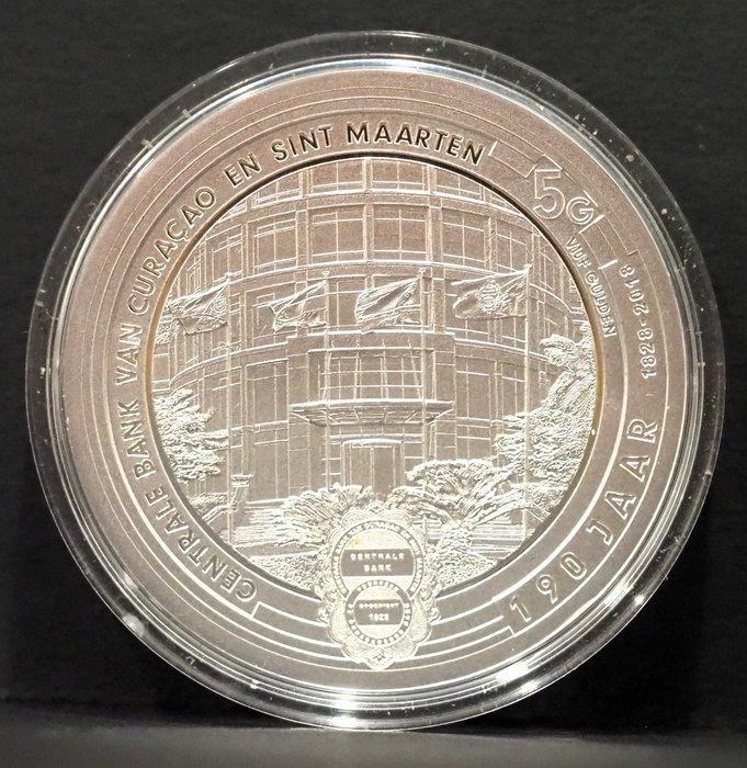 Nederlandse Antillen. 5 Gulden 2018 190 jaar Centrale Bank, Postzegels en Munten, Munten | Nederland