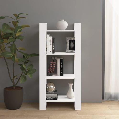 vidaXL Boekenkast/kamerscherm 60x35x125 cm massief hout wit, Huis en Inrichting, Kasten | Boekenkasten, 25 tot 50 cm, Nieuw, Overige houtsoorten