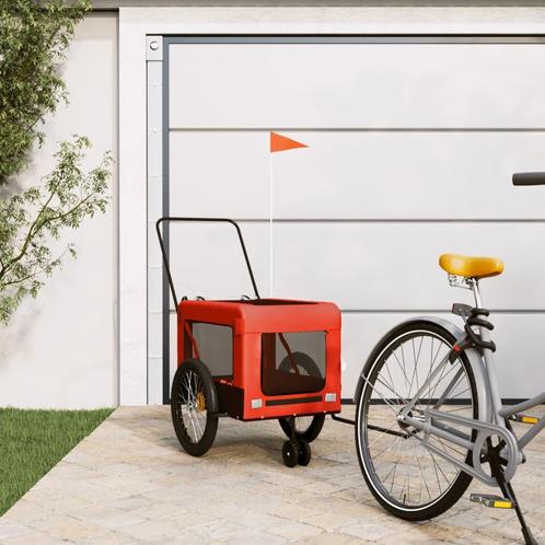 vidaXL Hondenfietstrailer oxford stof en ijzer oranje en, Dieren en Toebehoren, Overige Dieren-accessoires, Nieuw, Verzenden