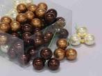 Kerstballen 3 cm. op draad opal natural combi doos 72, Nieuw, Ophalen of Verzenden