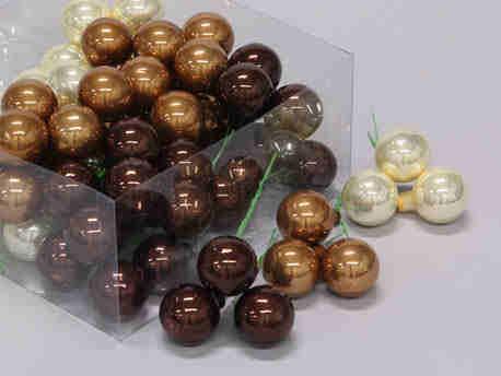 Kerstballen 3 cm. op draad opal natural combi doos 72, Hobby en Vrije tijd, Knutselen, Nieuw, Ophalen of Verzenden