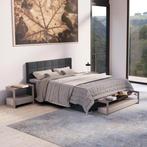 Boxspring Seattle - 180x200cm - Donkergrijs, Verzenden, Nieuw