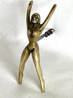 Kurkentrekker - Brons sculptuur , zeldzame voorstelling van