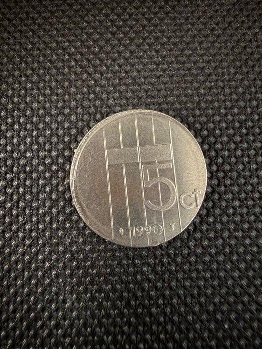 Nederland. Beatrix. 5 Cents 1990 geslagen in een ander, Postzegels en Munten, Munten | Nederland