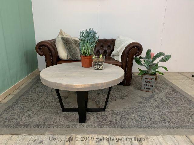 Salontafel Rond Industrieel - 50 x 45 cm - Meerdere, Huis en Inrichting, Tafels | Salontafels, Nieuw, Ophalen of Verzenden