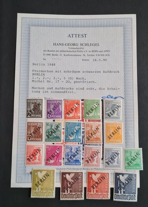 Berlijn 1948 - Compleet zwartafdruk attest Schlegel voor, Postzegels en Munten, Postzegels | Europa | Duitsland