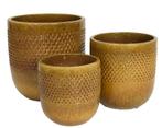 Collin Planter set van 3 Terracotta Cilinder Honing, Nieuw, Verzenden