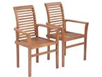 vidaXL - Eetkamerstoelen - stapelbaar - massief teakhout -, Huis en Inrichting, Stoelen, Verzenden, Nieuw