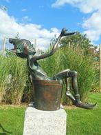 sculptuur, Fontein - pixie - kabouter - 50 cm - Brons, Antiek en Kunst