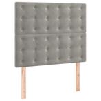 2x Lichtgrijs Fluweel Hoofdbord 90cm - Tweedekansje - OP=OP, Huis en Inrichting, Slaapkamer | Bedden, Verstelbaar, 90 cm, Nieuw