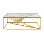 *WOONWINKEL* Kare Design Laser Gold Design Salontafel Goud M, Huis en Inrichting, Tafels | Salontafels, Verzenden, Nieuw