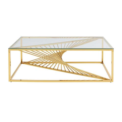 *WOONWINKEL* Kare Design Laser Gold Design Salontafel Goud M, Huis en Inrichting, Tafels | Salontafels, Nieuw, Verzenden