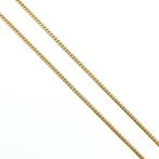 Gouden platte cardano schakel ketting met vaste hanger |..., Goud, Gebruikt, Ophalen of Verzenden, Overige kleuren