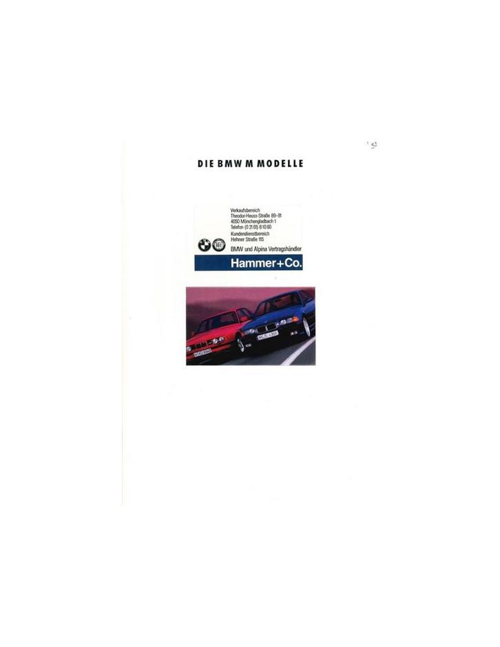 1993 BMW M PROGRAMMA BROCHURE DUITS, Boeken, Auto's | Folders en Tijdschriften, BMW