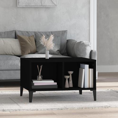vidaXL Salontafel 60x50x36,5 cm bewerkt hout zwart, Huis en Inrichting, Tafels | Salontafels, 50 tot 100 cm, Nieuw, Overige houtsoorten