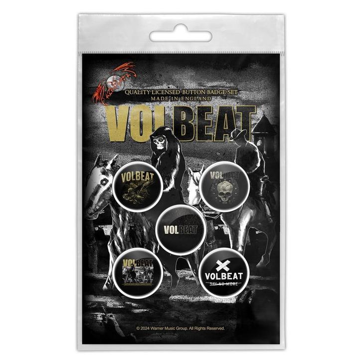 Volbeat Outlaw Gentlemen button 5-pack officiële merchandise, Verzamelen, Muziek, Artiesten en Beroemdheden, Kleding, Nieuw, Ophalen of Verzenden