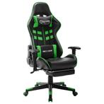 vidaXL Gamestoel met voetensteun kunstleer zwart en groen, Verzenden, Nieuw, Groen